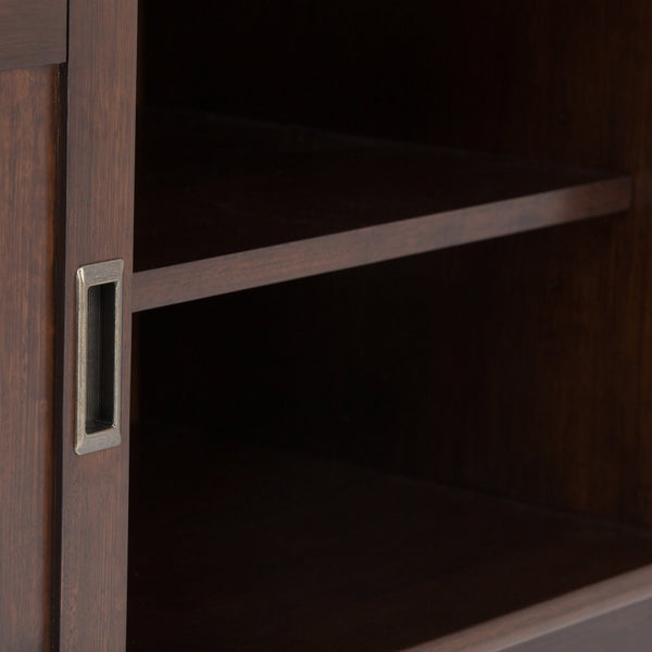 English Elm Draper Mid Century Low Tv Media Stand - Solid Rubberwood, Vintage Charm, Ample Storage & Style B136P158152