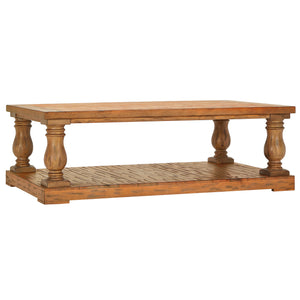 Homelegance By Top-Line Sammson Baluster 60-inch Reclaimed Wood Coffee Table Light Natural Veneer