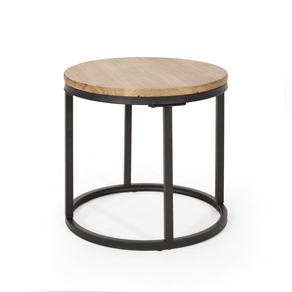 English Elm Christopher Knight Home® - COFFEE Modern Industrial Nesting Table Set — Wire‑Brushed Firwood Tops with Sturdy Iron Frame Durable Style Black 67141.00ANTBLK