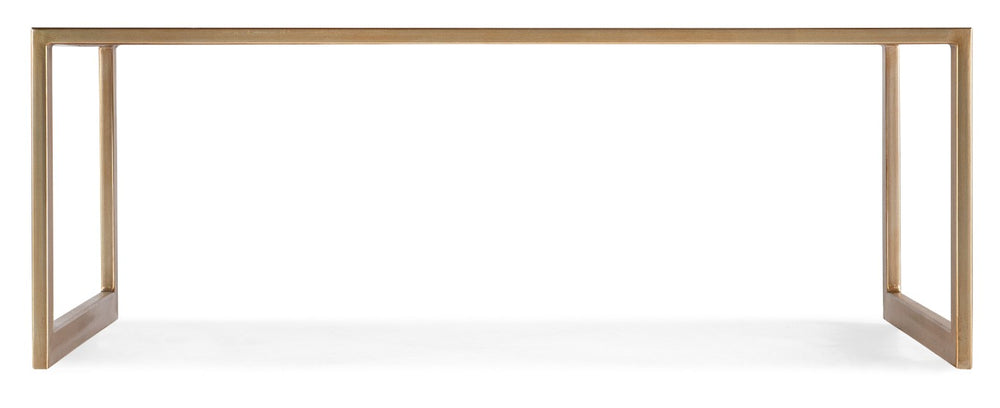 Hooker Furniture Melange Koi Rectangle Cocktail Table With Hand-Painted Gold Koi On Tempered Glass & Champagne Gold Frame 628-80015-647