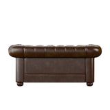 Homelegance By Top-Line Pietro Tufted Chesterfield Loveseat Brown Bonded leather