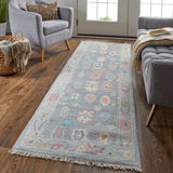 Feizy Rugs Karina Wool Hand Knotted Persian Rug Blue/Gray/Red 2'-6" x 8'