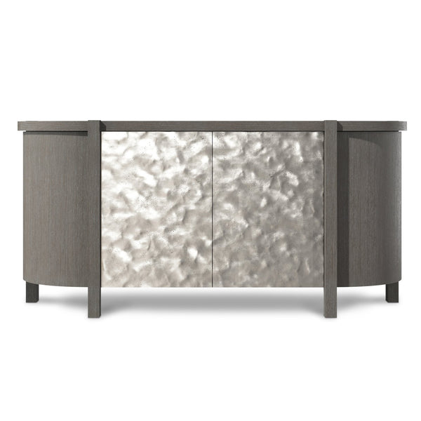 Bernhardt Bernhardt Prado Sideboard In Porcini Oak With Textured Graphite Doors, Soft-Close Storage & Sculptural Design 324131B
