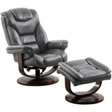 Parker House Parker Living Monarch - Flint Manual Reclining Swivel Chair and Ottoman Flint 90% Polyester, 10% PU (W) MMON#212S-FLI