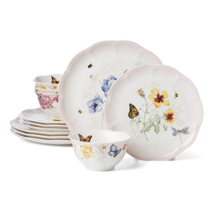 Lenox Butterfly Meadow Pink 12-Piece Dinnerware Set Multi, PINK PORCELAIN 896975