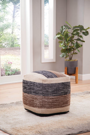 English Elm Steve Silver - Jamal Handwoven Square Woolen Pouf Beige – 21” x 21” x 20.75” Durable Mixed-Fiber Cover, Cozy Seat B081P157142