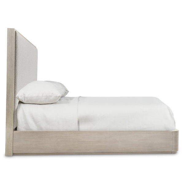 Bernhardt Bernhardt Lucerne Wire-brushed Oak Panel Bed Upholstered Headboard Alba Finish California King K2322