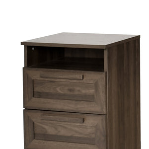 English Elm Christopher Knight Home® - DELANEY2-DRAWER Nightstand Rustic Faux Wood Nightstand with Two Drawers and Top Shelf for Storage Comfort Walnut 71139.00WALN