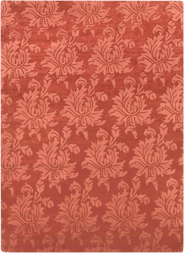 Surya Mystique 2'6" X 8' Handmade Wool Rug - Elegant Modern Decor, Medium Pile, Spot Clean Only, India Craftsmanship Rust Wool M171-811