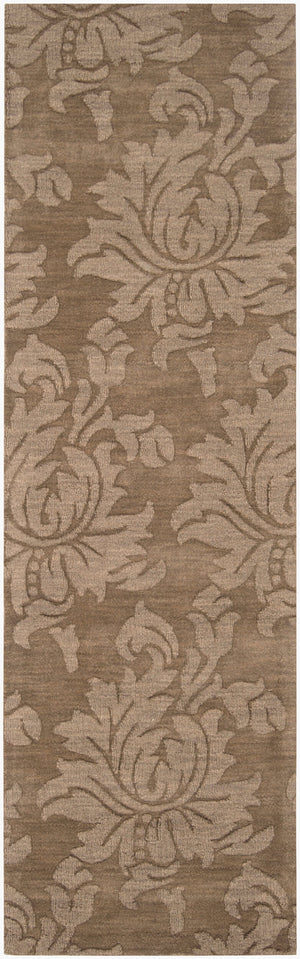 Surya Mystique 2'6" X 8' Handmade Wool Rug - Elegant Modern Decor, Medium Pile, Spot Clean Only, India Craftsmanship Brown Wool M174-268