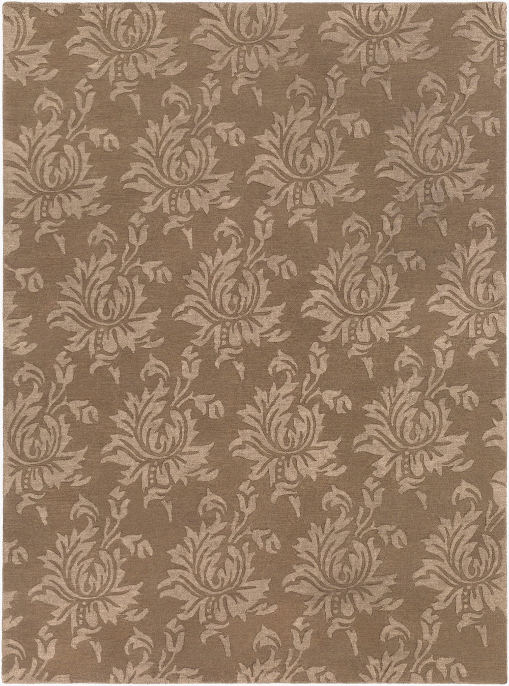 Surya Mystique 2'6" X 8' Handmade Wool Rug - Elegant Modern Decor, Medium Pile, Spot Clean Only, India Craftsmanship Brown Wool M174-913