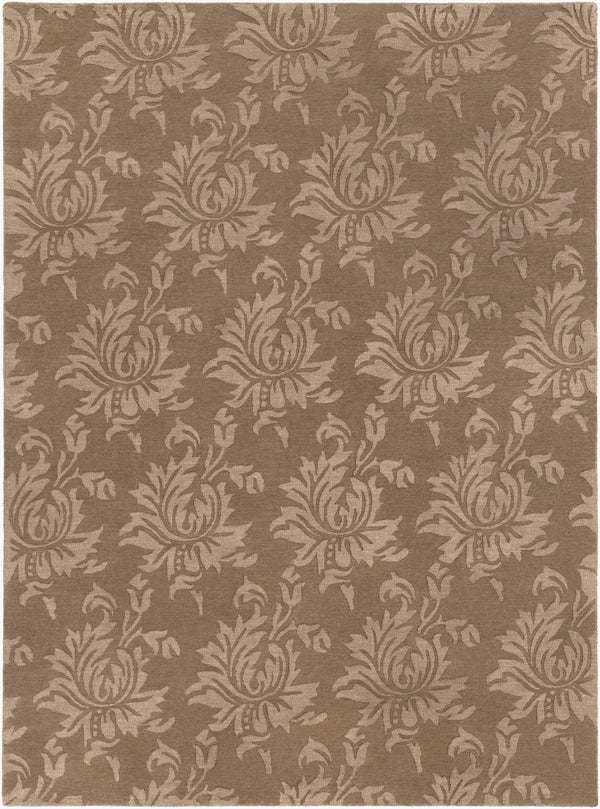 Surya Mystique 2'6" X 8' Handmade Wool Rug - Elegant Modern Decor, Medium Pile, Spot Clean Only, India Craftsmanship Brown Wool M174-913