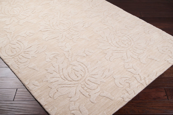 Surya Mystique 2'6" X 8' Handmade Wool Rug - Elegant Modern Decor, Medium Pile, Spot Clean Only, India Craftsmanship Light Beige Wool M175-23