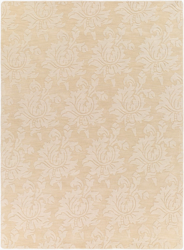 Surya Mystique 2'6" X 8' Handmade Wool Rug - Elegant Modern Decor, Medium Pile, Spot Clean Only, India Craftsmanship Light Beige Wool M175-23