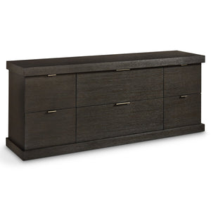 Bernhardt Bernhardt Geneve Wire-brushed Oak Credenza Six Drawer Storage for Dining Living Room 392892