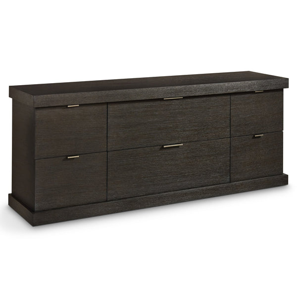 Bernhardt Bernhardt Geneve Wire-brushed Oak Credenza Six Drawer Storage for Dining Living Room 392892