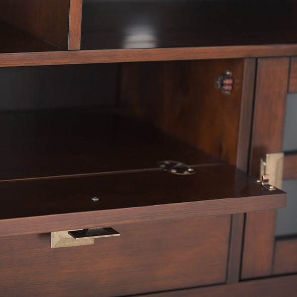 English Elm Artisan 72" Tv Media Stand - Handcrafted Russet Brown With Storage & Cord Management Features B136P159476