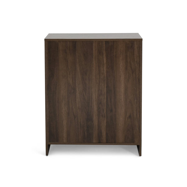 English Elm Christopher Knight Home® - DELANEY Walnut 4-Drawer Dresser with Faux Wood Finish, Compact Storage, Block Pulls, 27.5"W x 34"H 71141.00WALN