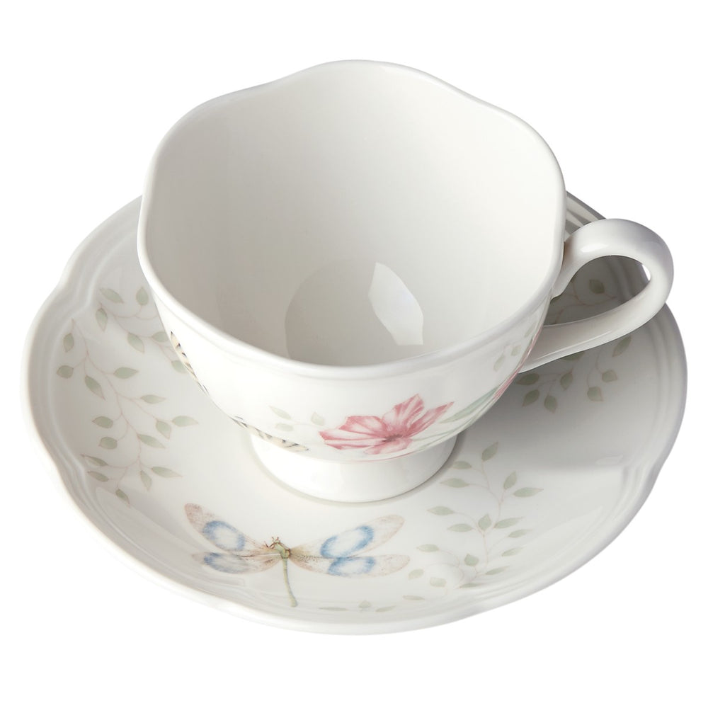 Lenox Butterfly Meadow Swallowtail Cup and Saucer Multi, WHITE PORCELAIN 812107