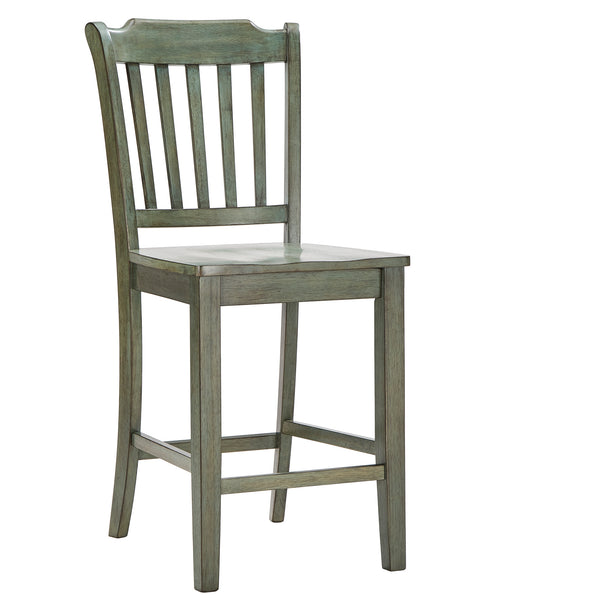 Homelegance By Top-Line Juliette Slat Back Wood Counter Height Chairs (Set of 2) Green Rubberwood