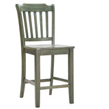 Homelegance By Top-Line Juliette Slat Back Wood Counter Height Chairs (Set of 2) Green Rubberwood