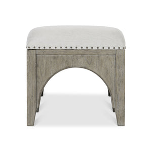 Bernhardt Bernhardt Albion Bench With Upholstered Slip Seat, Pewter Wood Base, Nailhead Trim — 20"W X 18"D X 18"H 311506