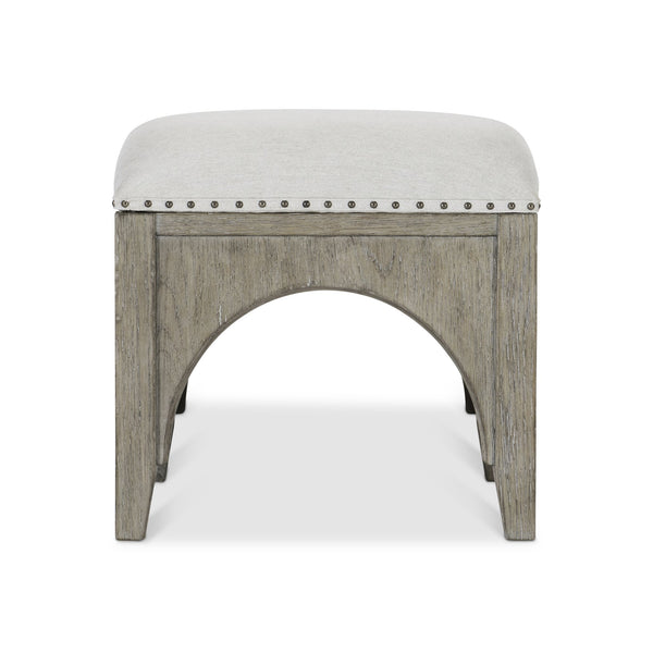 Bernhardt Bernhardt Albion Bench With Upholstered Slip Seat, Pewter Wood Base, Nailhead Trim — 20"W X 18"D X 18"H 311506