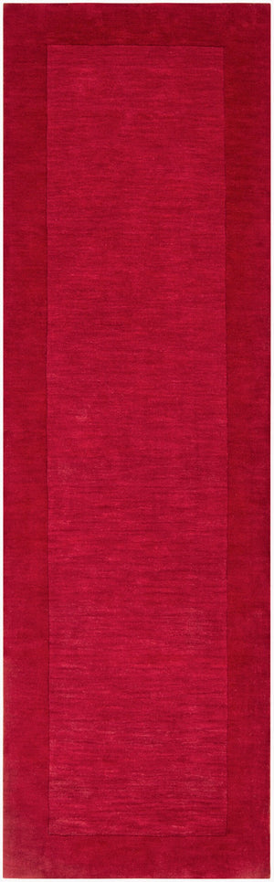 Livabliss Mystique Handloomed Wool Area Rug with High Low Pile Texture for Modern Living Rooms Red 2'6" x 8' M299-268