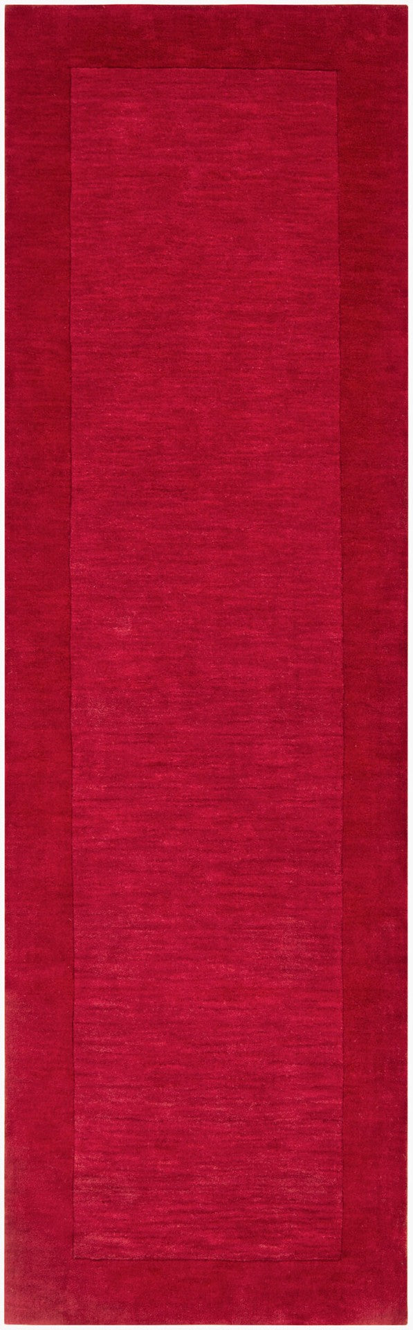 Livabliss Mystique Handloomed Wool Area Rug with High Low Pile Texture for Modern Living Rooms Red 2'6" x 8' M299-268