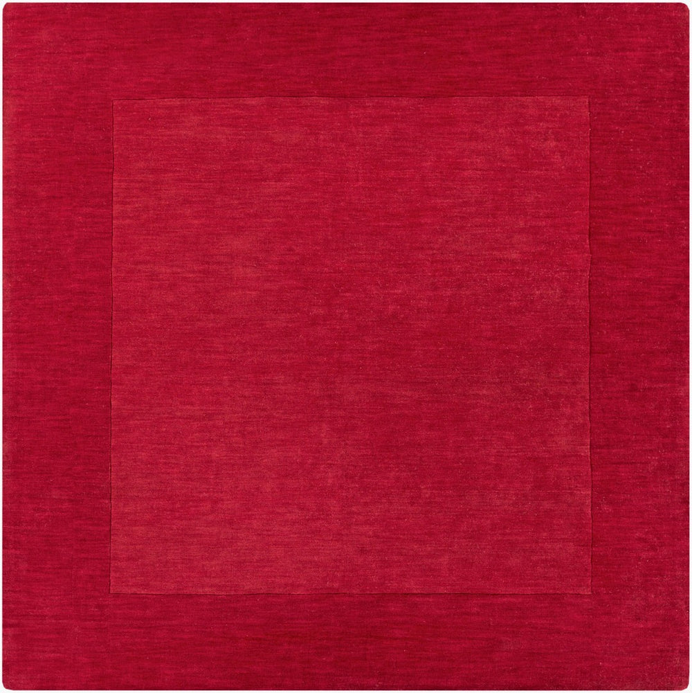Livabliss Mystique Handloomed Wool Area Rug with High Low Pile Texture for Modern Living Rooms Red 6' x 6' M299-6SQ