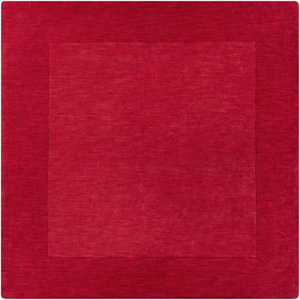 Livabliss Mystique Handloomed Wool Area Rug with High Low Pile Texture for Modern Living Rooms Red 6' x 6' M299-6SQ