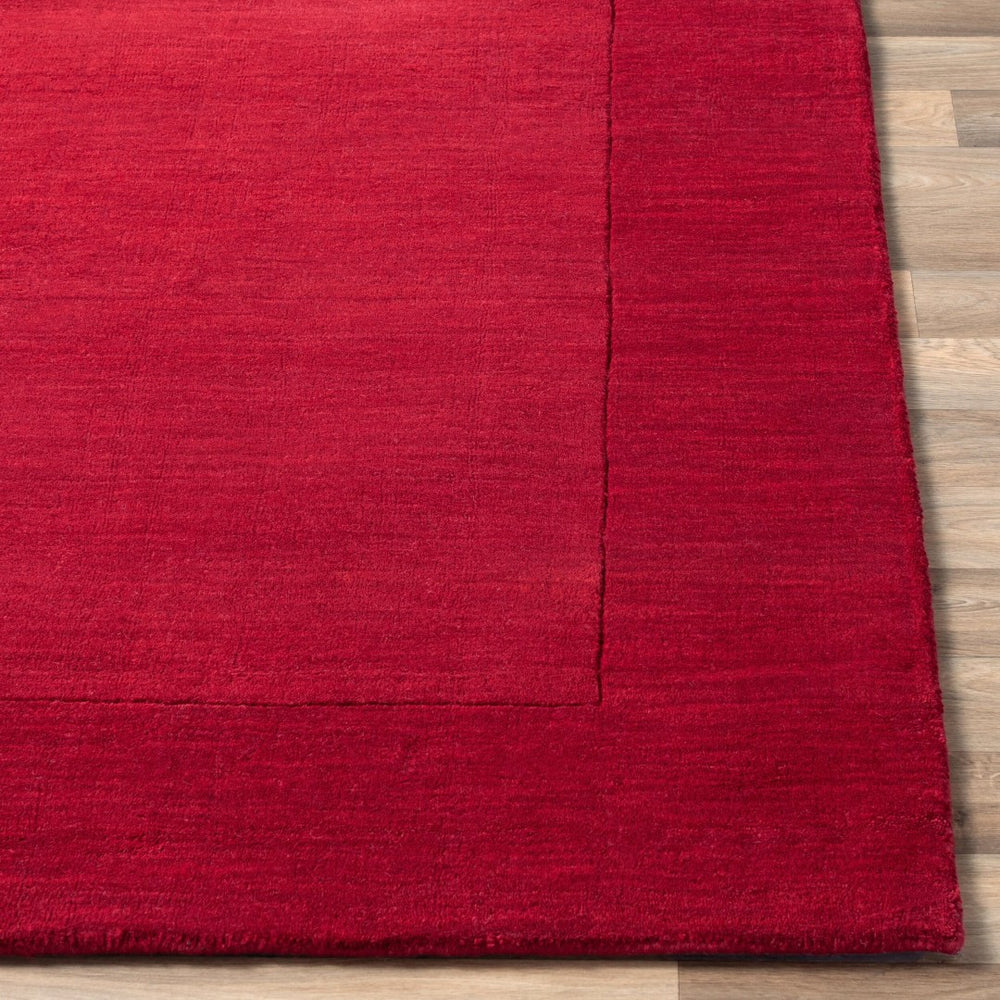 Livabliss Mystique Handloomed Wool Area Rug with High Low Pile Texture for Modern Living Rooms Red 6' x 6' M299-6SQ