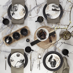 Lenox LX Collective Black 12-Piece Dinnerware Set White, BLACK PORCELAIN 895250