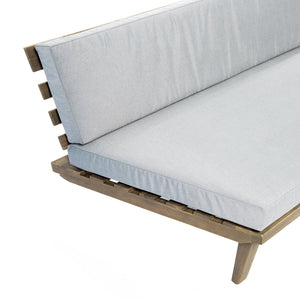 English Elm Hillcrest Solid Acacia Corner Sofa with Built-in Side Table for Outdoor Living 61288.00R