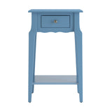 Homelegance By Top-Line Joplin 1-Drawer Wood Storage End Table Blue Rubberwood