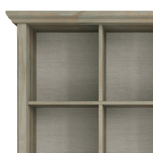 English Elm Acadian 12-Cube Storage Unit In Distressed Grey - Rustic Solid Wood Organizer For Any Room B136P158285