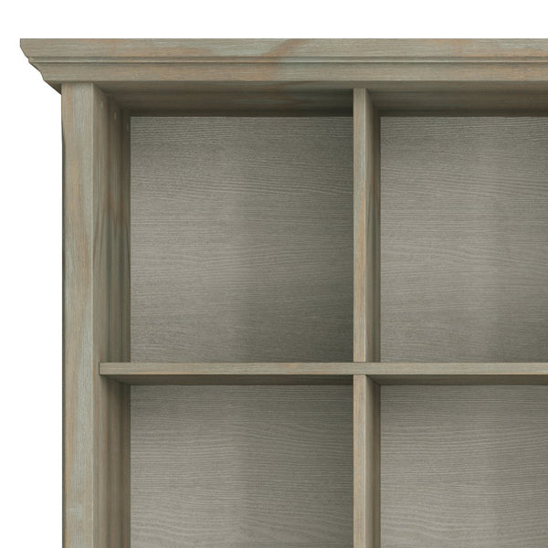 English Elm Acadian 12-Cube Storage Unit In Distressed Grey - Rustic Solid Wood Organizer For Any Room B136P158285