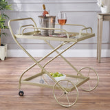 Christopher Knight Home® - Noble House - Perley Indoor Traditional Iron and Glass Bar Cart, Gold