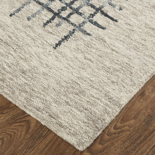 Feizy Rugs Maddox Hand-tufted Wool Abstract Rug In Soft Neutrals And Deep Blues For Contemporary Spaces Gray,Green,Tan Wool Mdx8630fgrychlg00