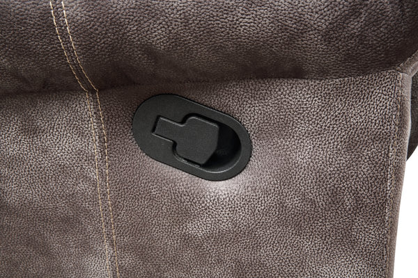 English Elm Steve Silver - Nashville Manual Recline 3-Piece Living Room Set Dark Gray — Glider Recliners, USB Charging Console B081S00247