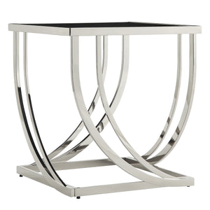 Homelegance By Top-Line Amiyah Steel Arch Square End Table Silver Steel