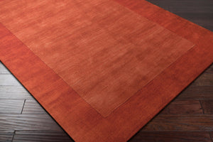 Livabliss Mystique Hand Loomed Wool Area Rug Sculpted Pile Artisan Craft for Large Living Rooms Rust 3'3" x 5'3" M300-3353