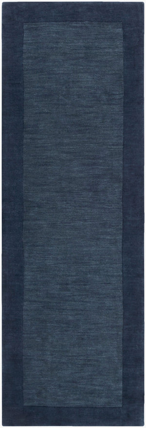 Livabliss Mystique Handloomed Wool Area Rug with High Low Pile Texture for Modern Living Rooms Ink Blue 2'6" x 8' M309-268