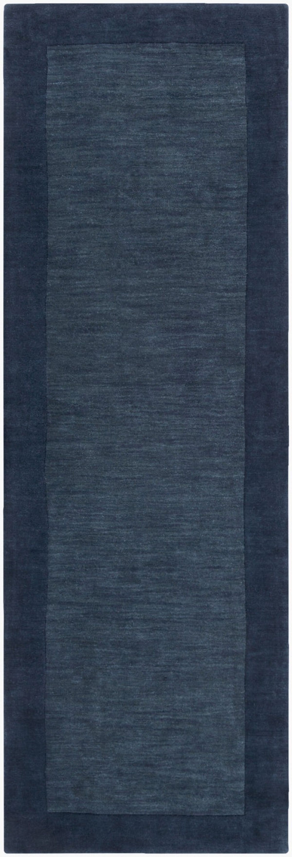 Livabliss Mystique Handloomed Wool Area Rug with High Low Pile Texture for Modern Living Rooms Ink Blue 2'6" x 8' M309-268