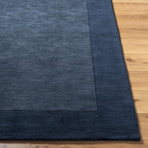 Livabliss Mystique Handloomed Wool Area Rug with High Low Pile Texture for Modern Living Rooms Ink Blue 7'6" x 9'6" M309-7696