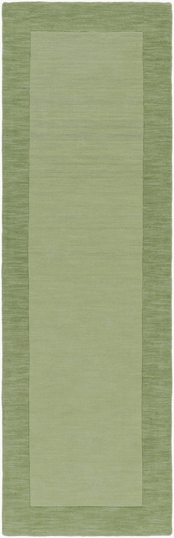 Livabliss Mystique Hand Loomed Wool Area Rug with High Low Pile for Modern Living Rooms Medium Green 2'6" x 8' M310-268