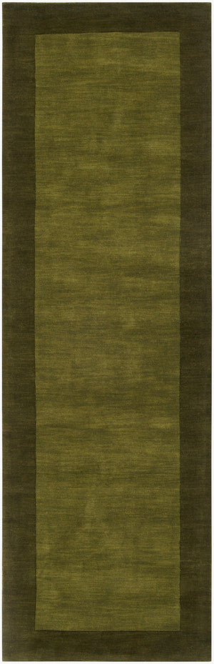 Livabliss Mystique Hand Loomed Wool Area Rug with High Low Pile for Living Room Olive, Dark Gre 2'6" x 8' M315-268