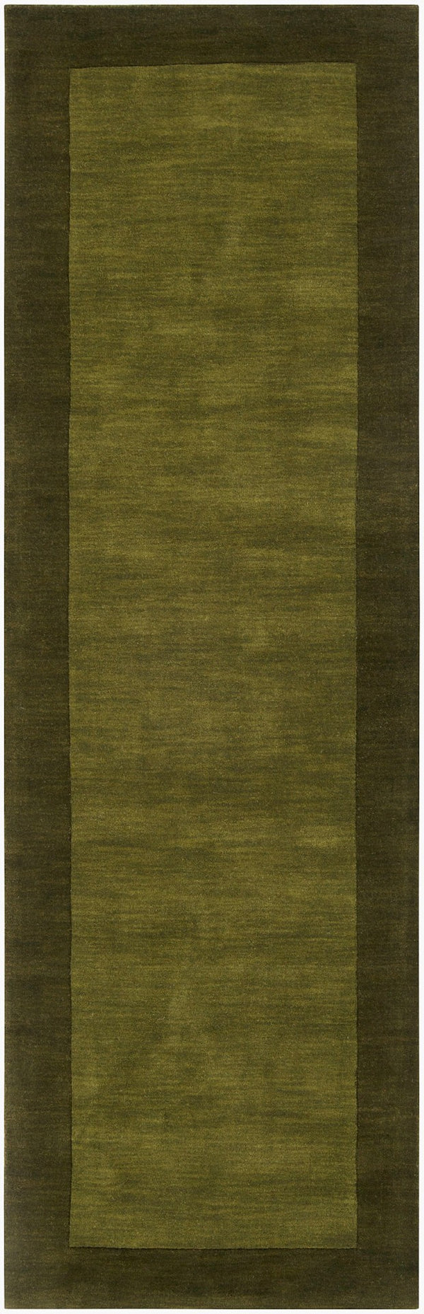 Livabliss Mystique Hand Loomed Wool Area Rug with High Low Pile for Living Room Olive, Dark Gre 2'6" x 8' M315-268