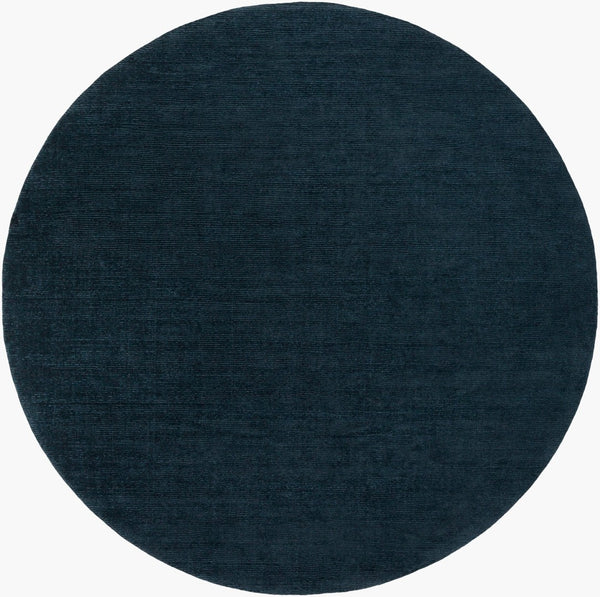 Livabliss Mystique Handloomed Wool Area Rug with High Low Pile Texture for Living Room Dark Blue 8' x 8' Round M340-8RD