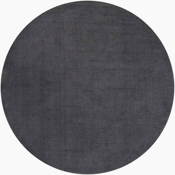 Livabliss Mystique Handloomed Wool Area Rug with High Low Pile for Spacious Living Rooms Charcoal 9'9" x 9'9" Round M341-99RD